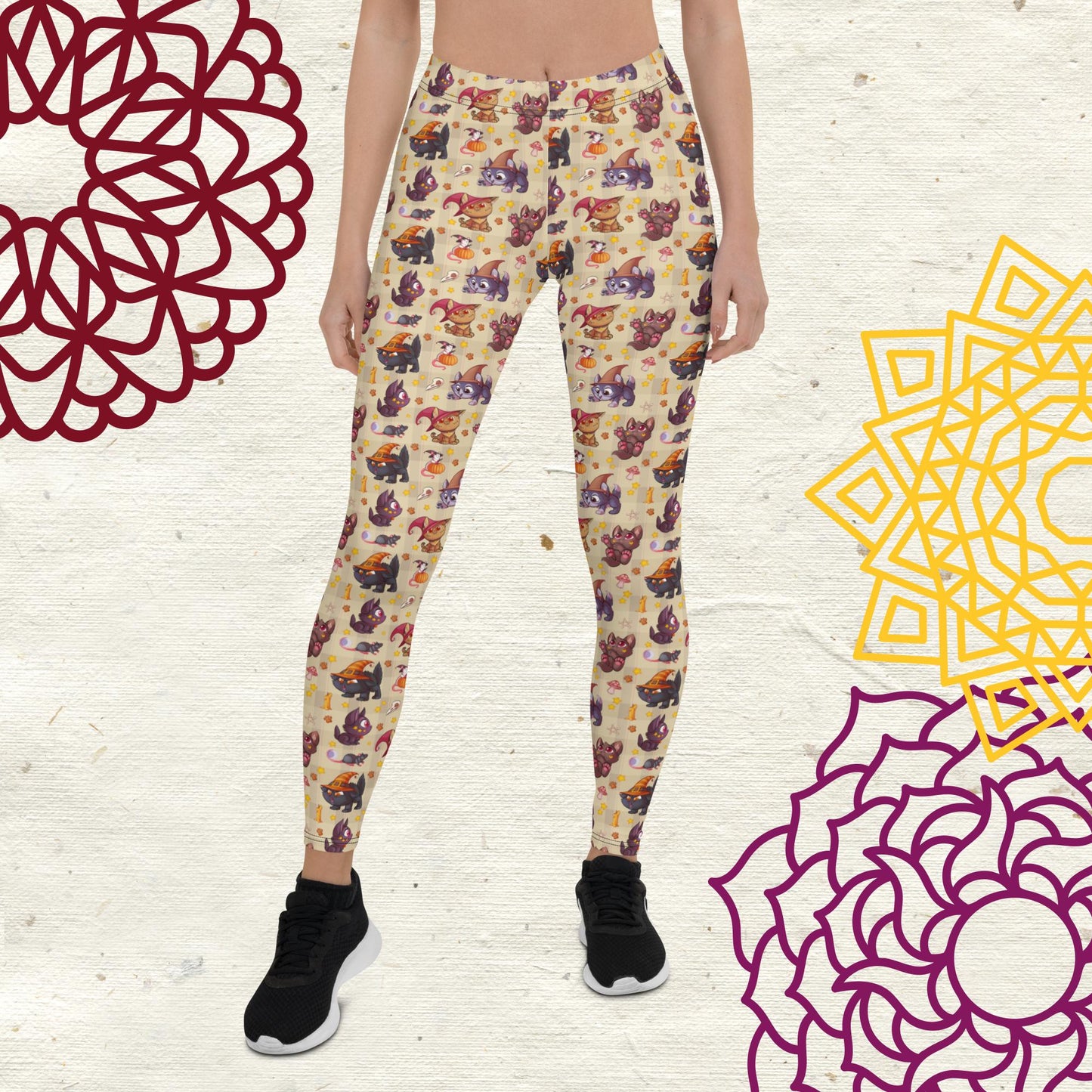 Witchy Kittens All-Over Print Leggings