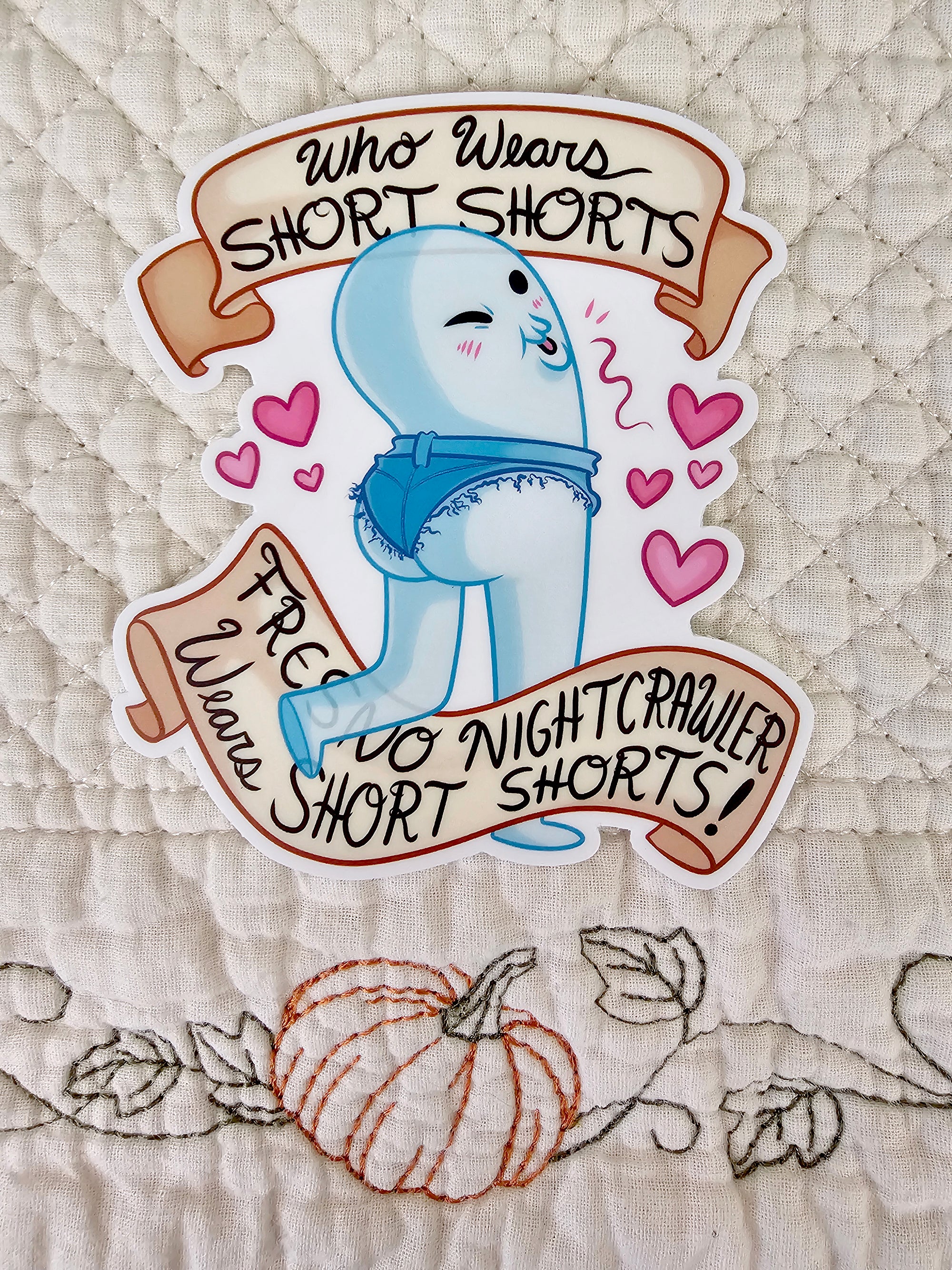 Fresno Nightcrawler Vinyl Sticker - Booty Shorts Ghost Cryptid