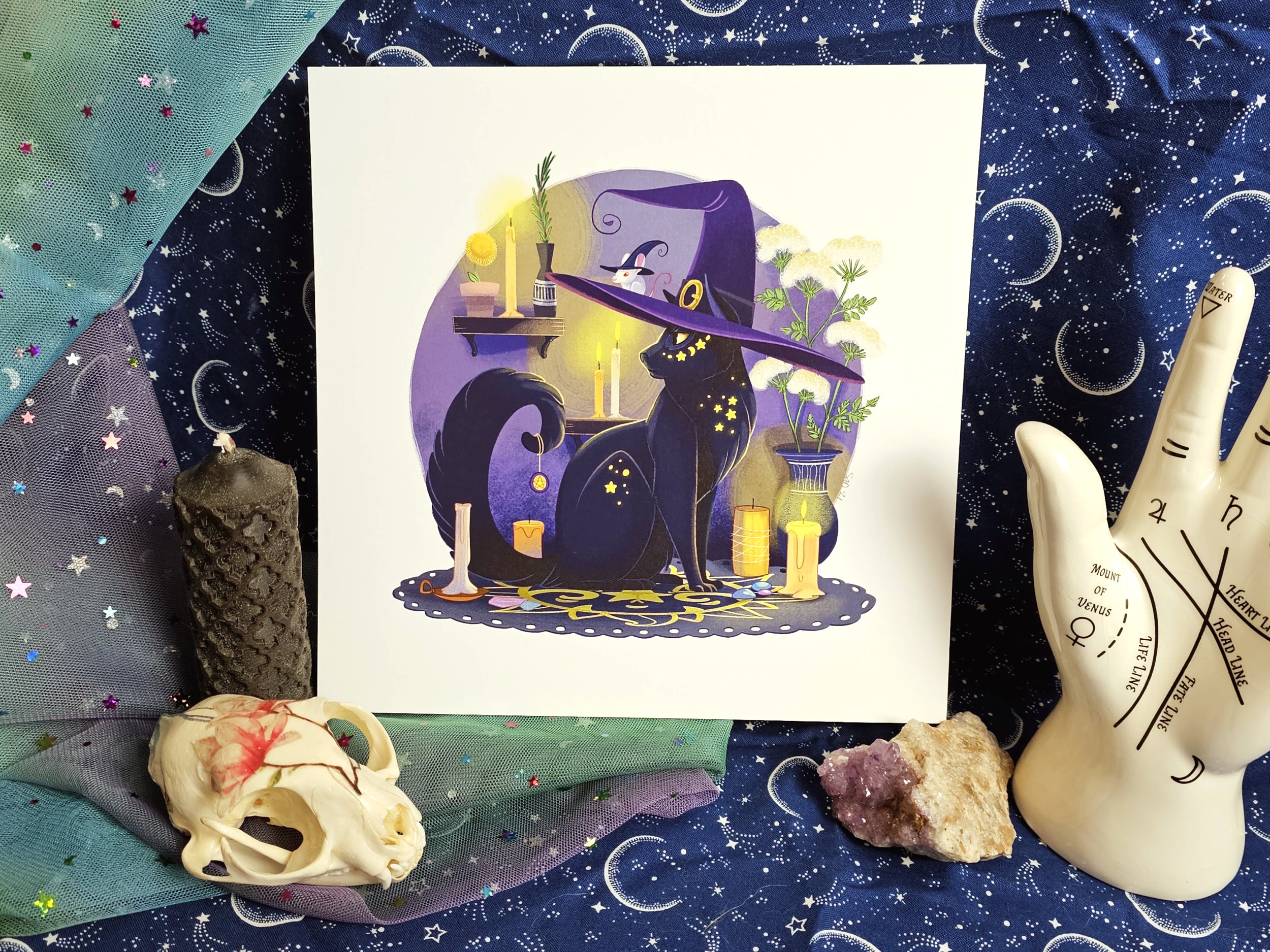 Witch Kitty 8.5x8.5 Art Prints