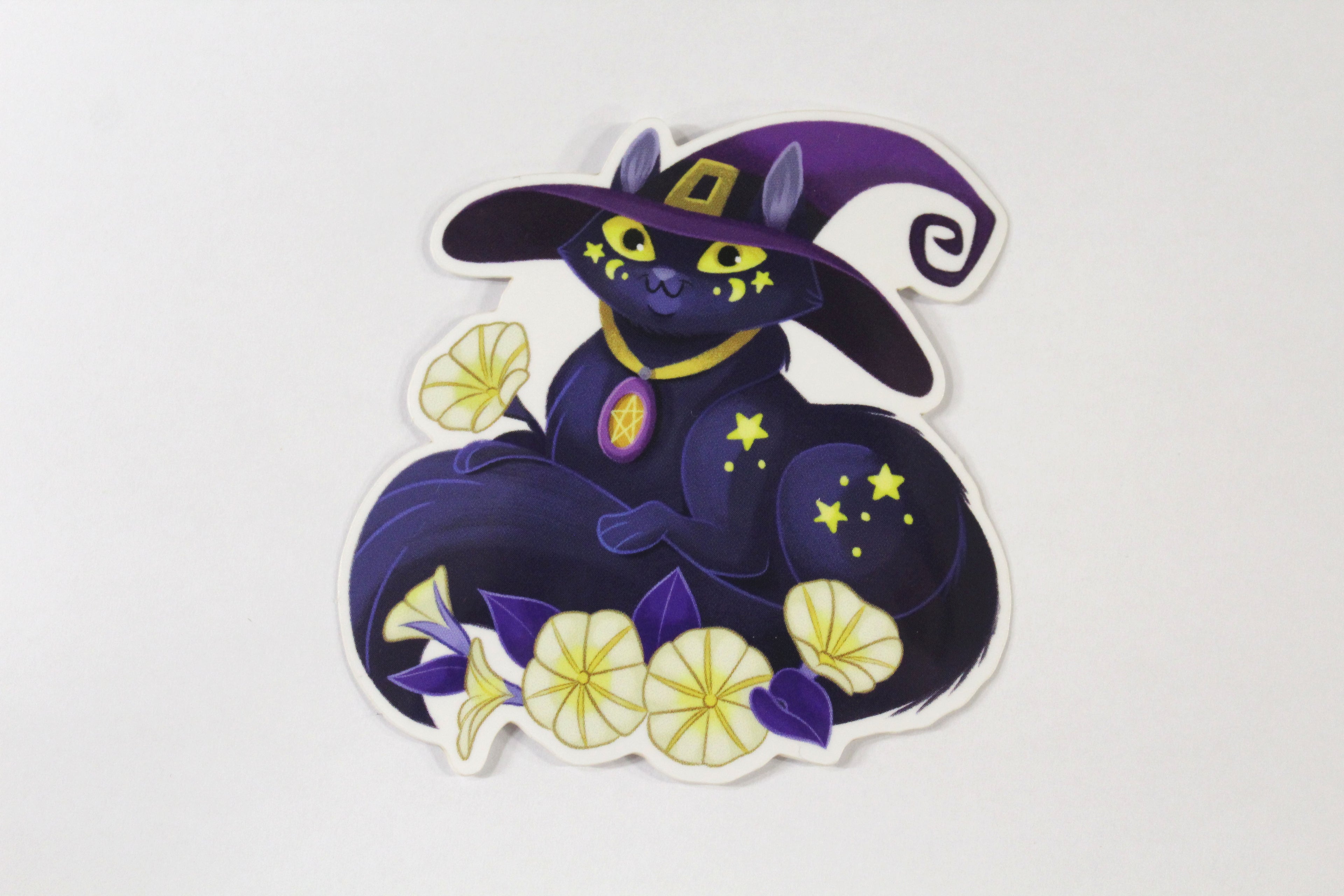 Witch Kitty Glossy Vinyl Sickers