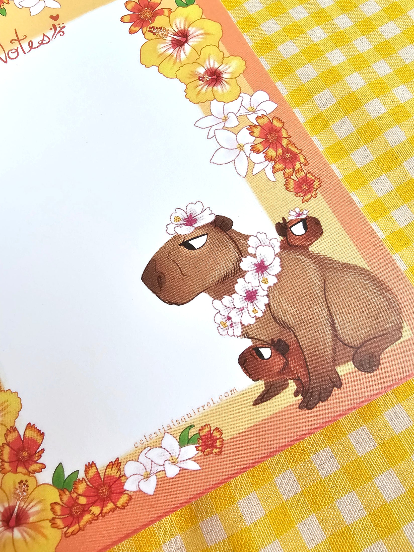 Tropical Capybaras - Mom and Babies 5.5"x4.25" Notepad