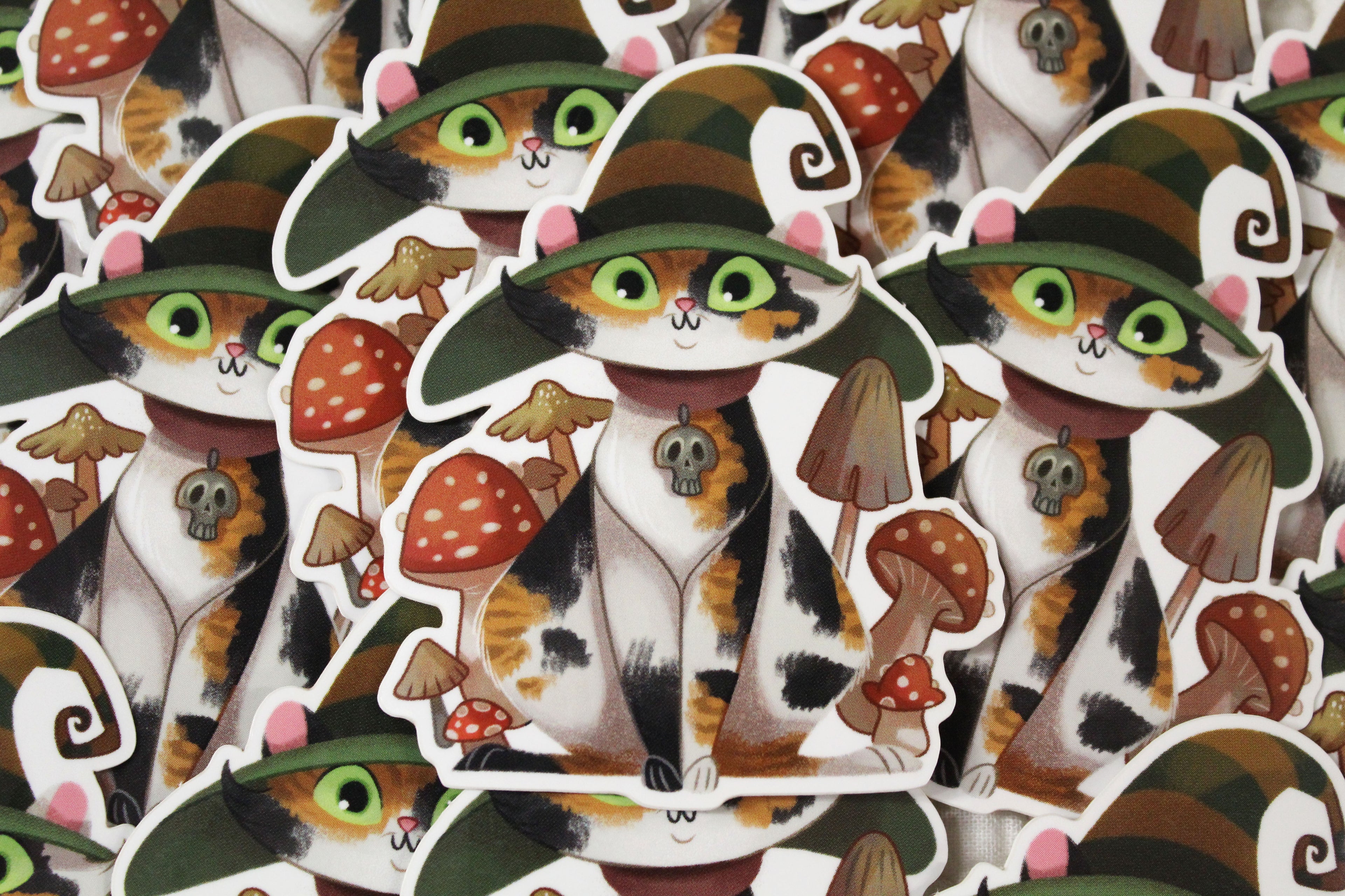 Witch Kitty Glossy Vinyl Sickers