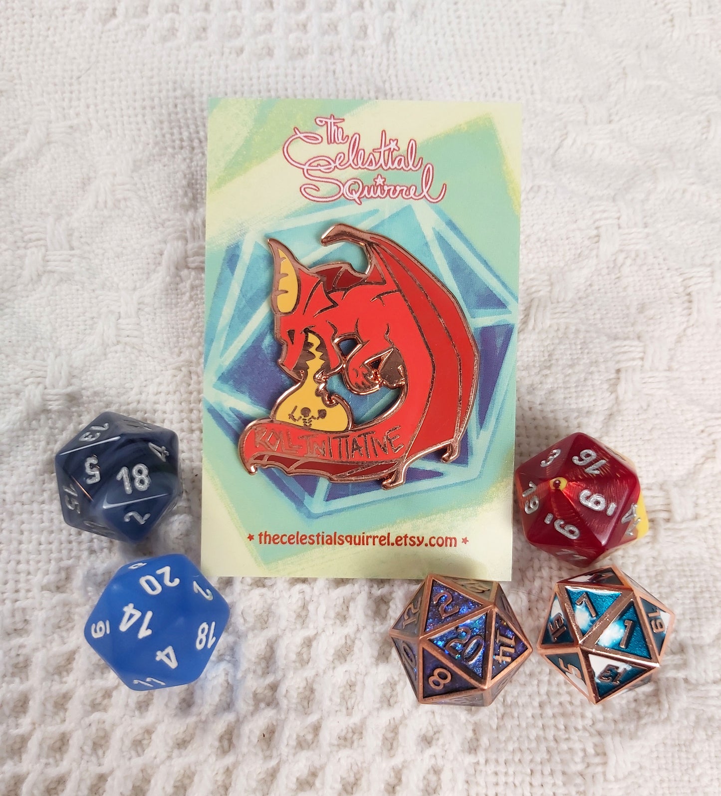 Roll Initiative Dragon Hard Enamel Pin