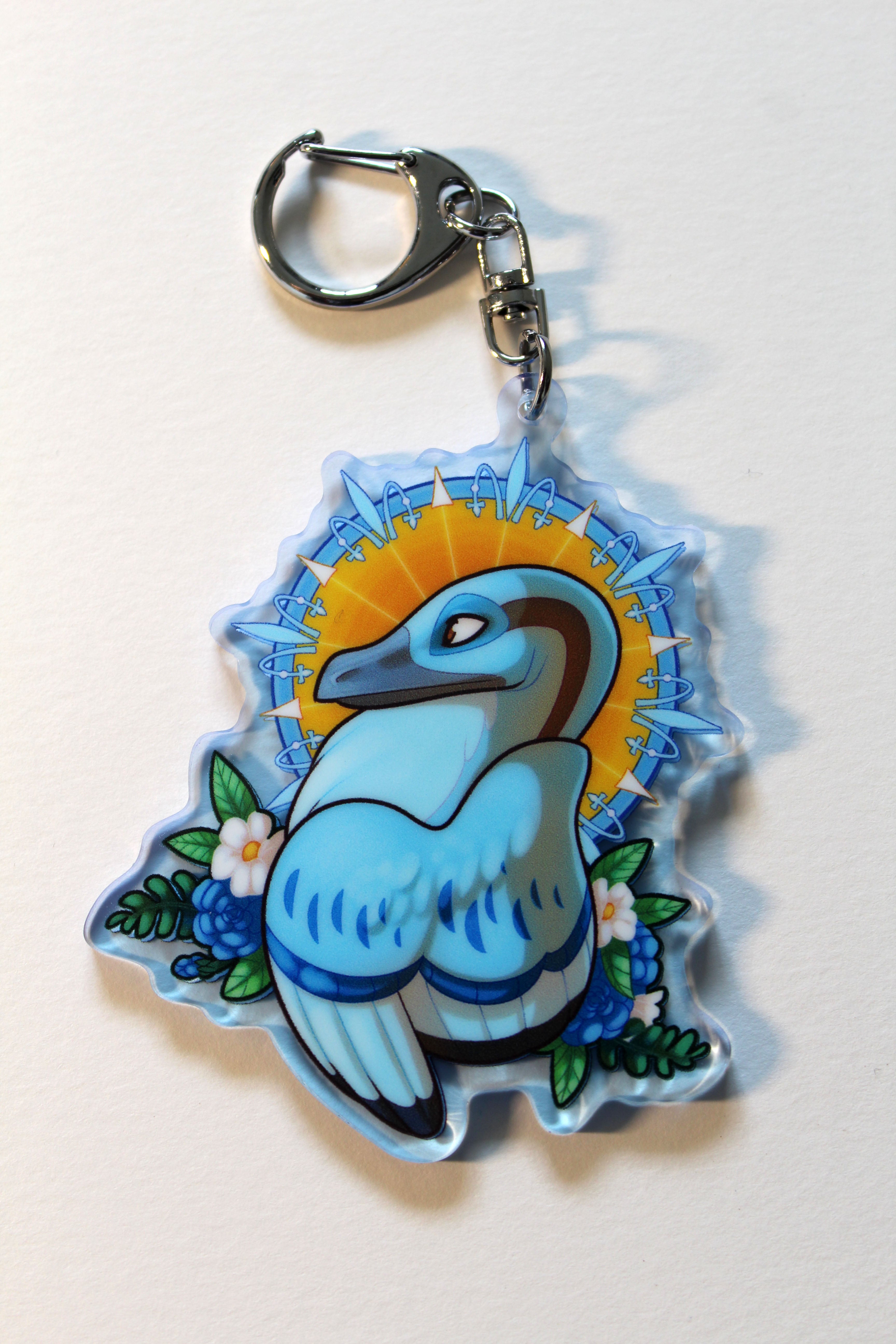 Art Nouveau Raptor Double-Sided Acrylic Keycharm