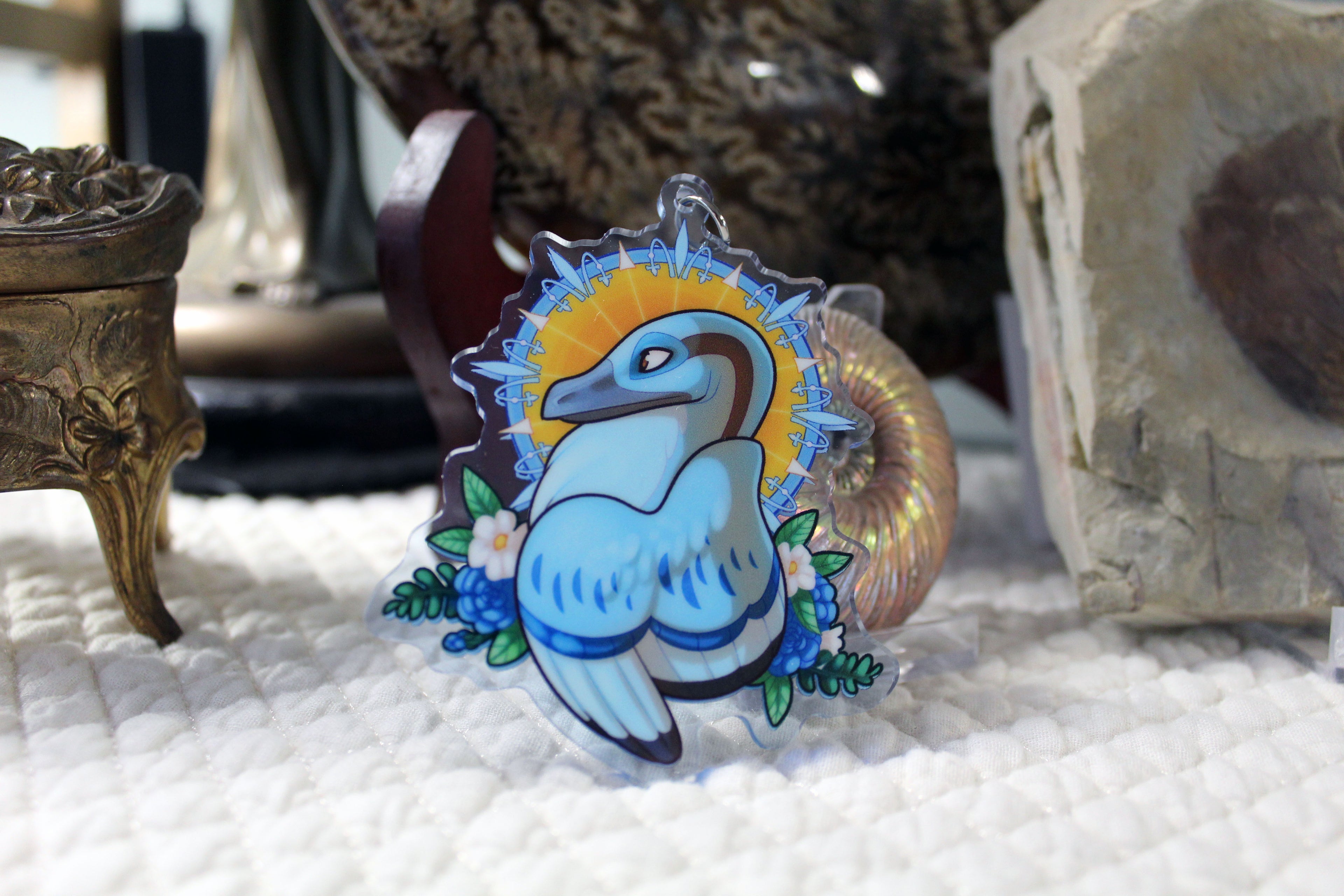 Art Nouveau Raptor Double-Sided Acrylic Keycharm