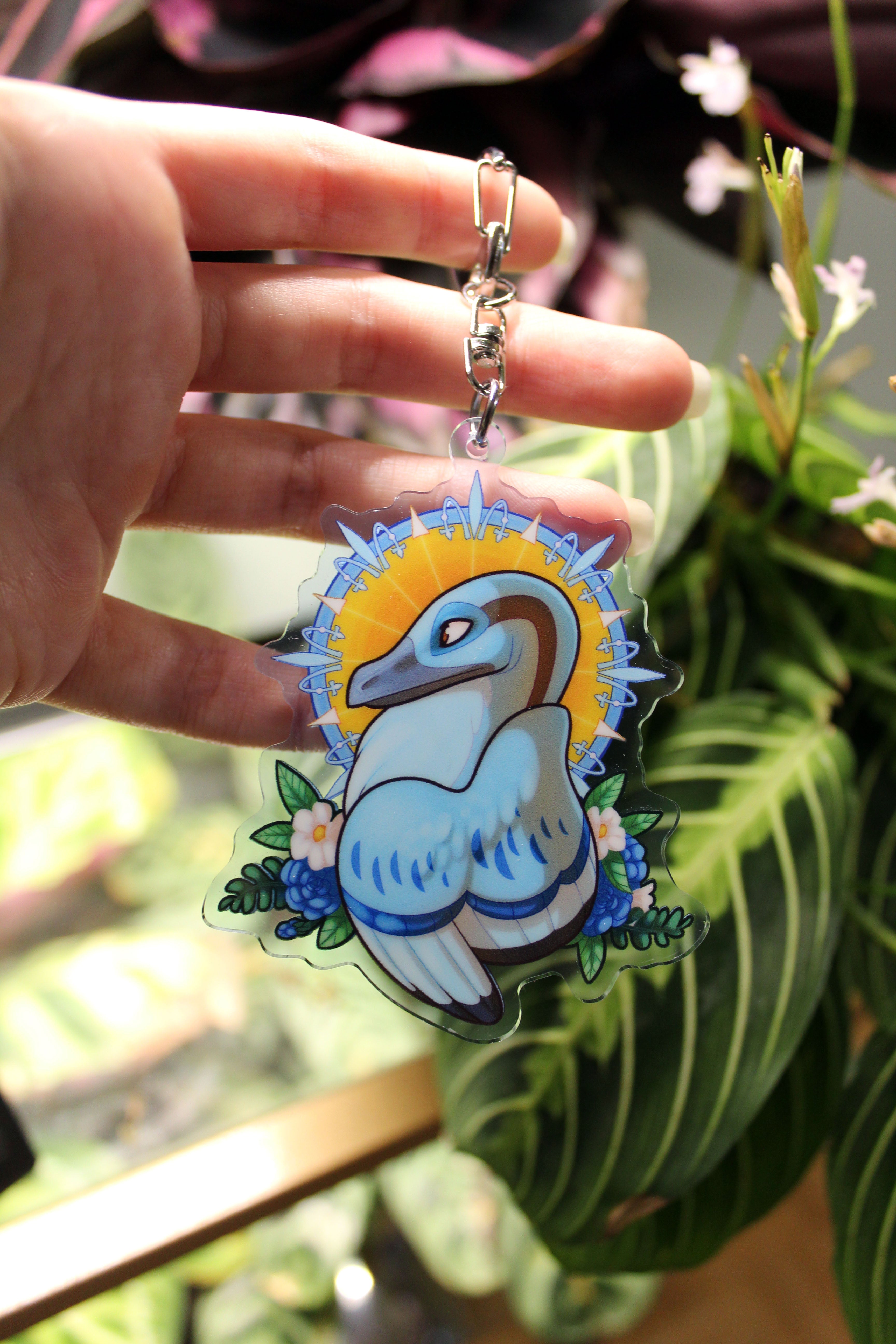 Art Nouveau Raptor Double-Sided Acrylic Keycharm