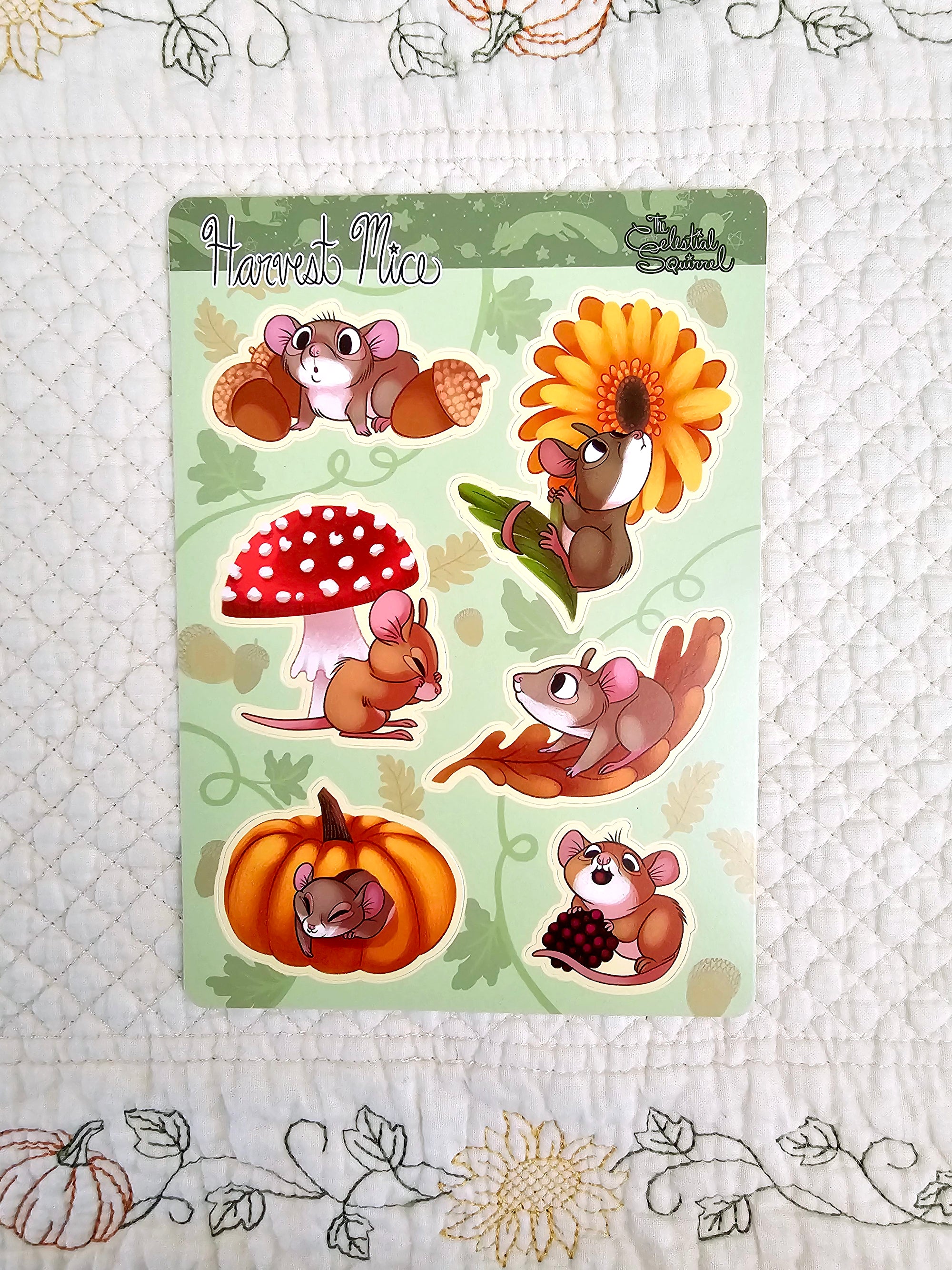 Harvest Mice Vinyl Sticker Sheet