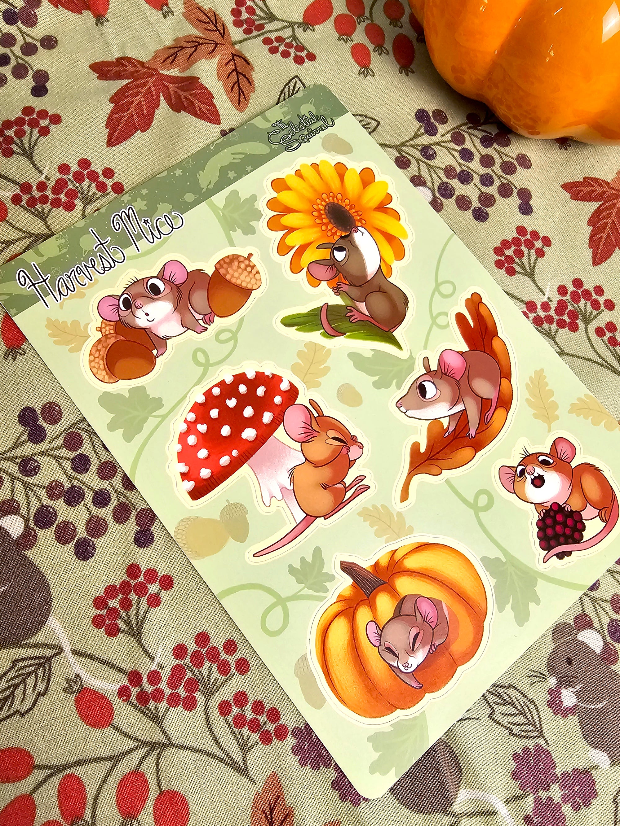Harvest Mice Vinyl Sticker Sheet