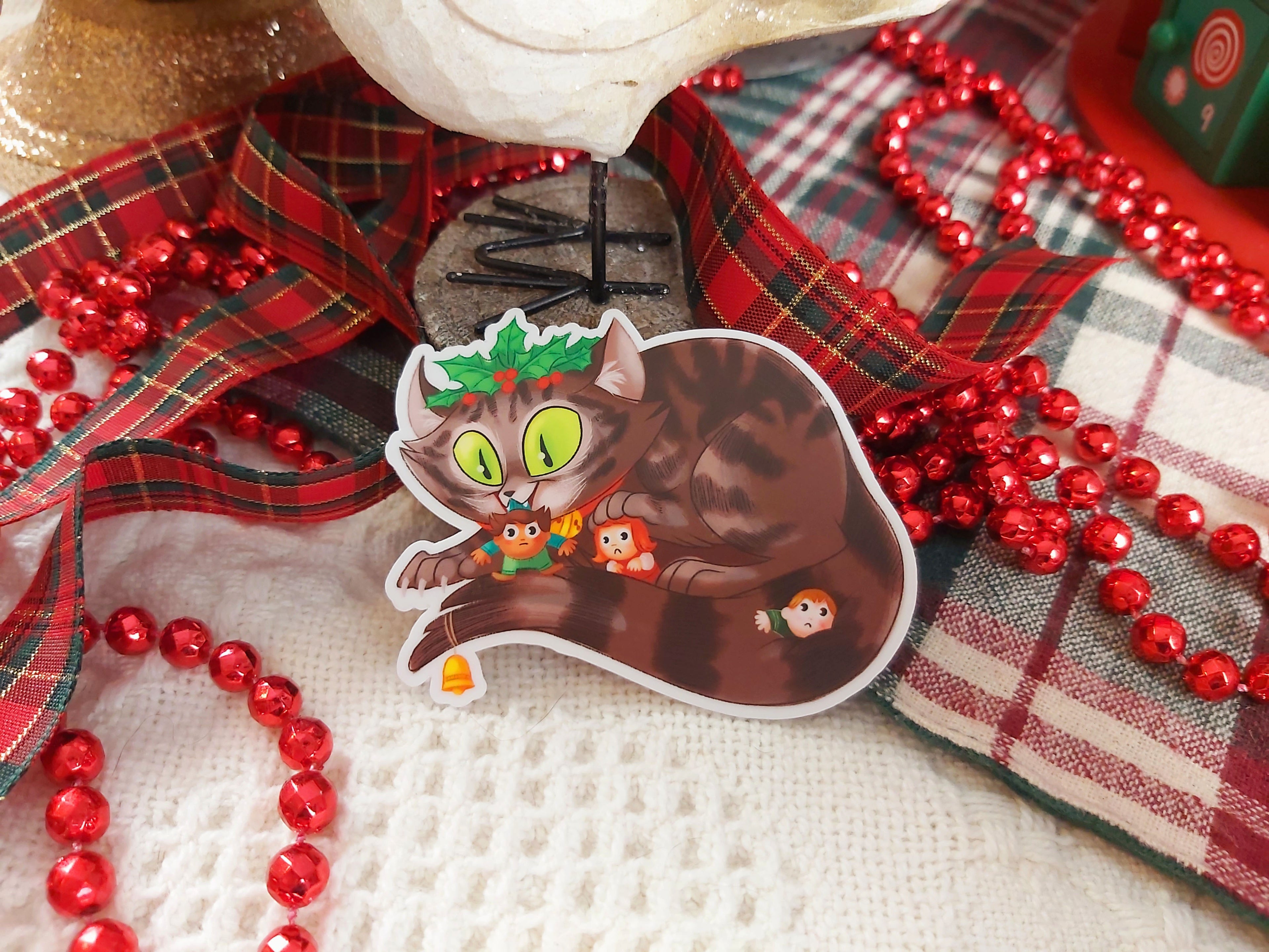 Krampus and Yule Cat Matte Vinyl Stickers
