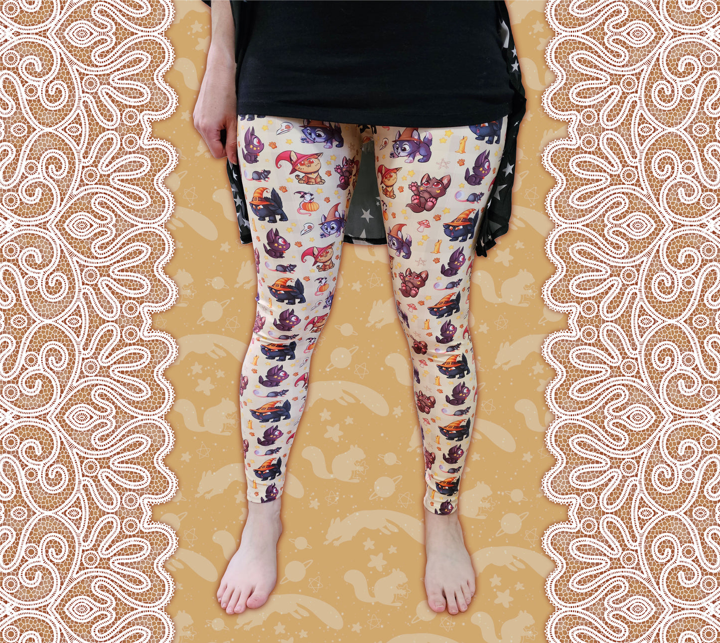 Witchy Kittens All-Over Print Leggings