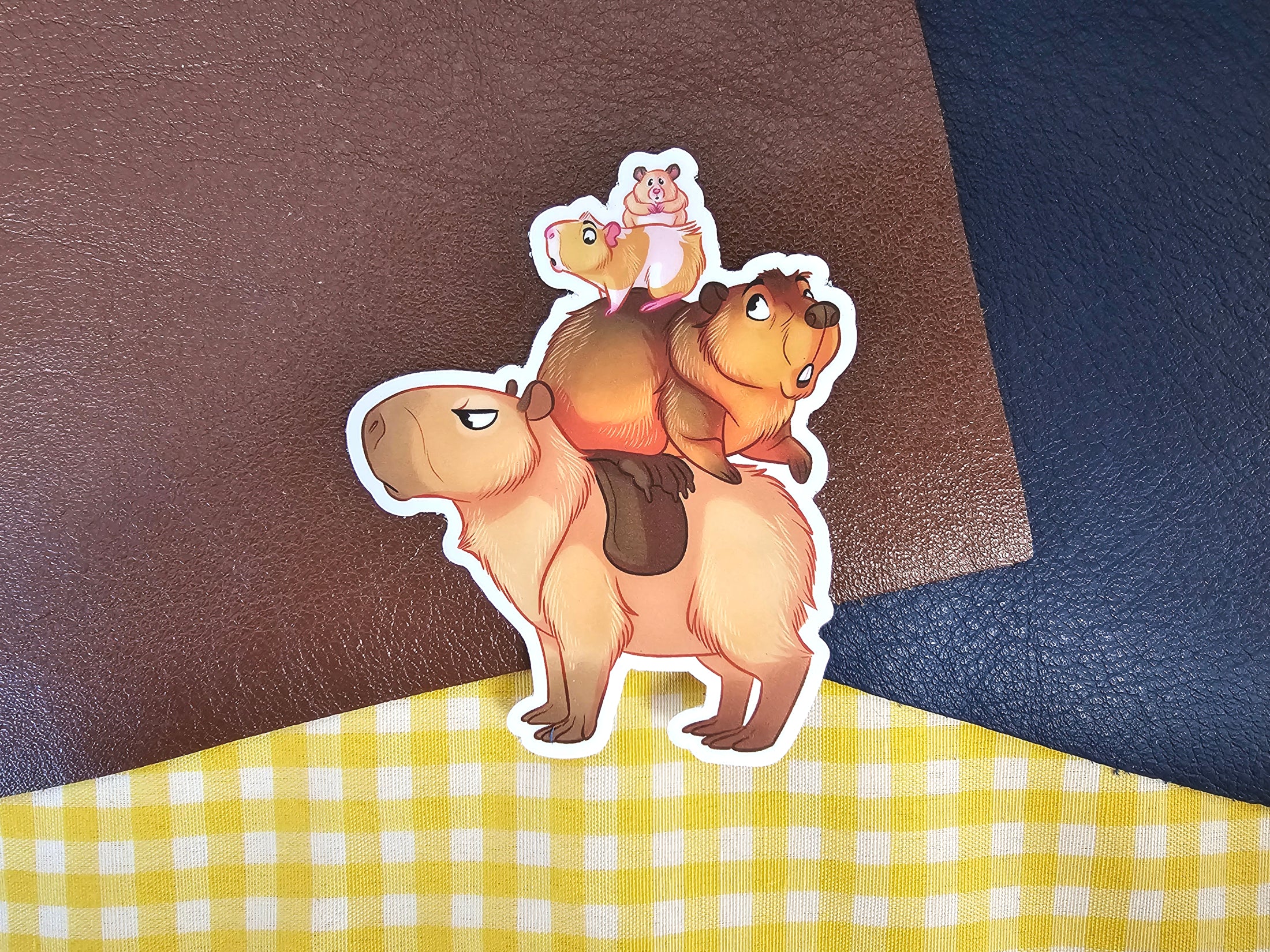 Tower of Potato Rodents Vinyl Sticker - Capybara, Beaver, Guinea Pig, and Hamster