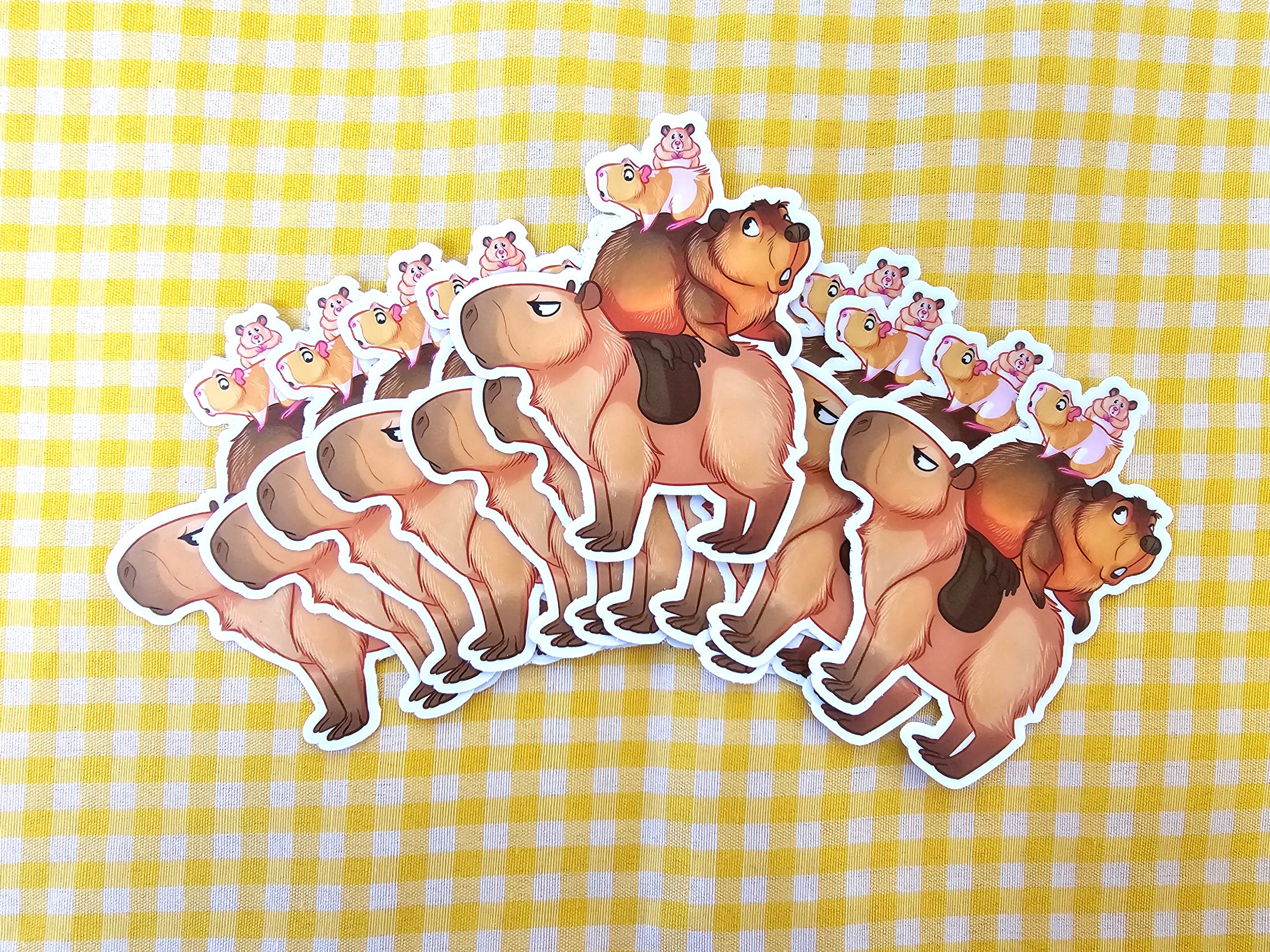 Tower of Potato Rodents Vinyl Sticker - Capybara, Beaver, Guinea Pig, and Hamster
