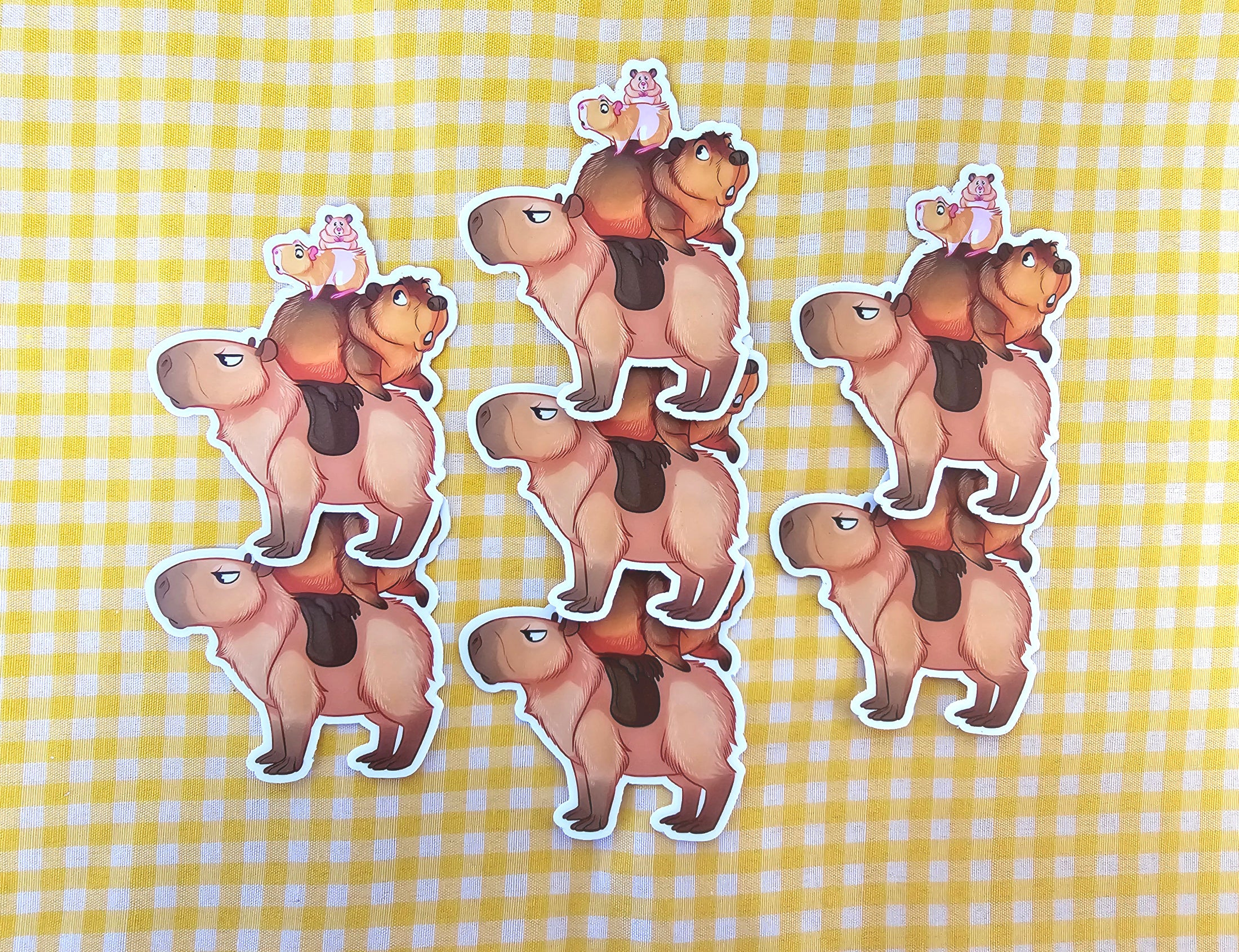Tower of Potato Rodents Vinyl Sticker - Capybara, Beaver, Guinea Pig, and Hamster