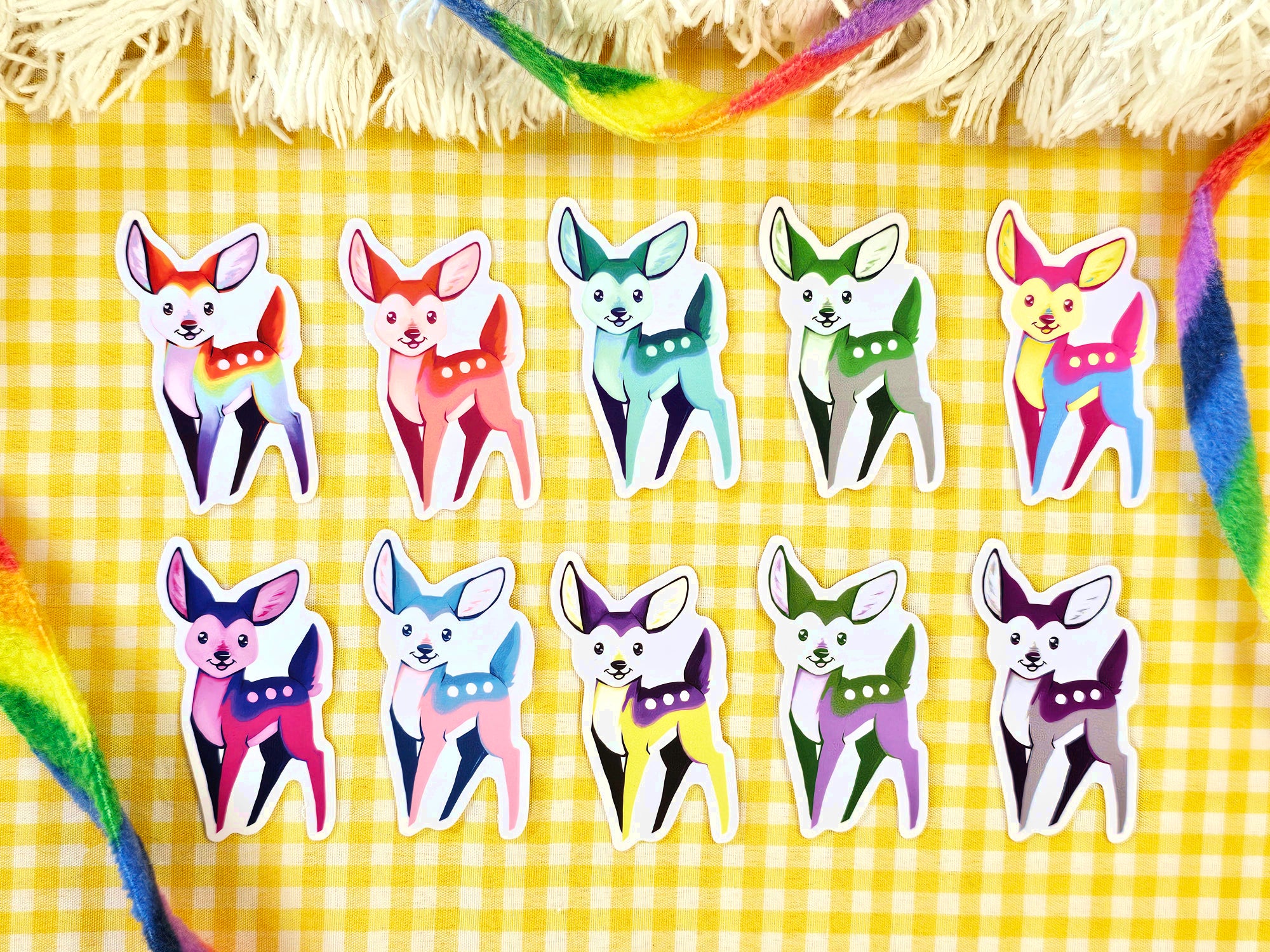 Queer Deer Pride Flag Vinyl Stickers