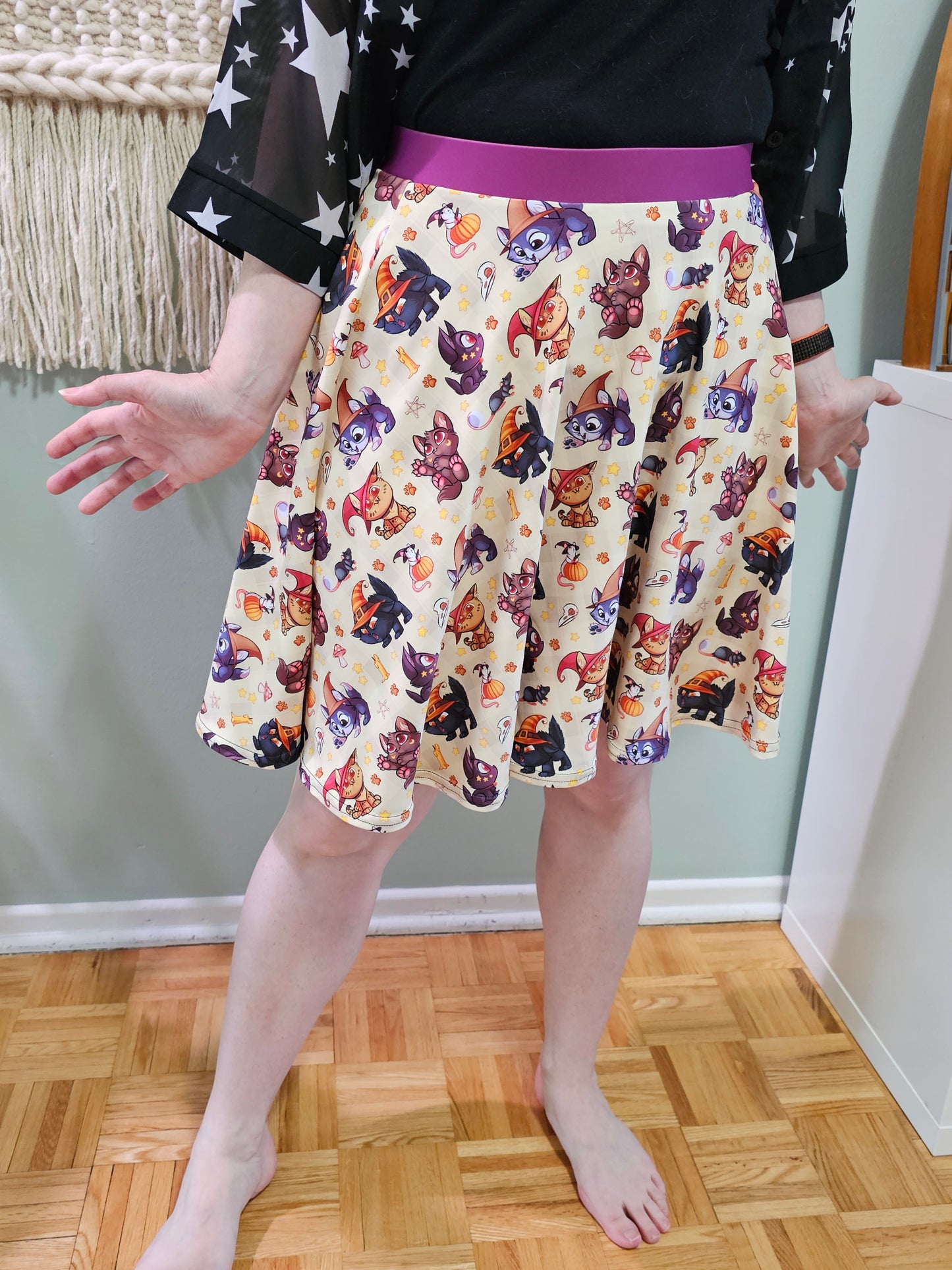 Witchy Kittens All-Over Print Skater Skirt