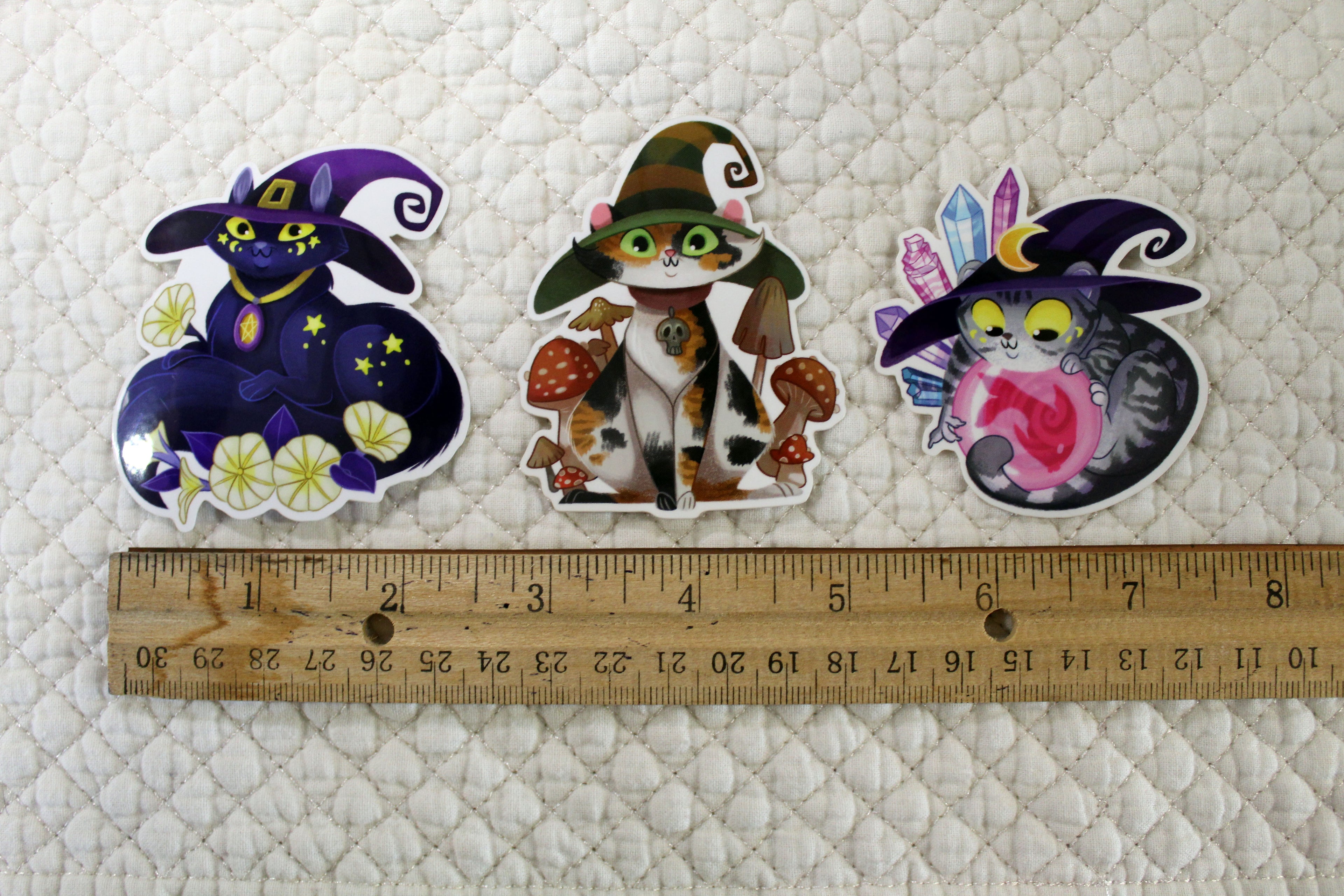 Witch Kitty Glossy Vinyl Sickers