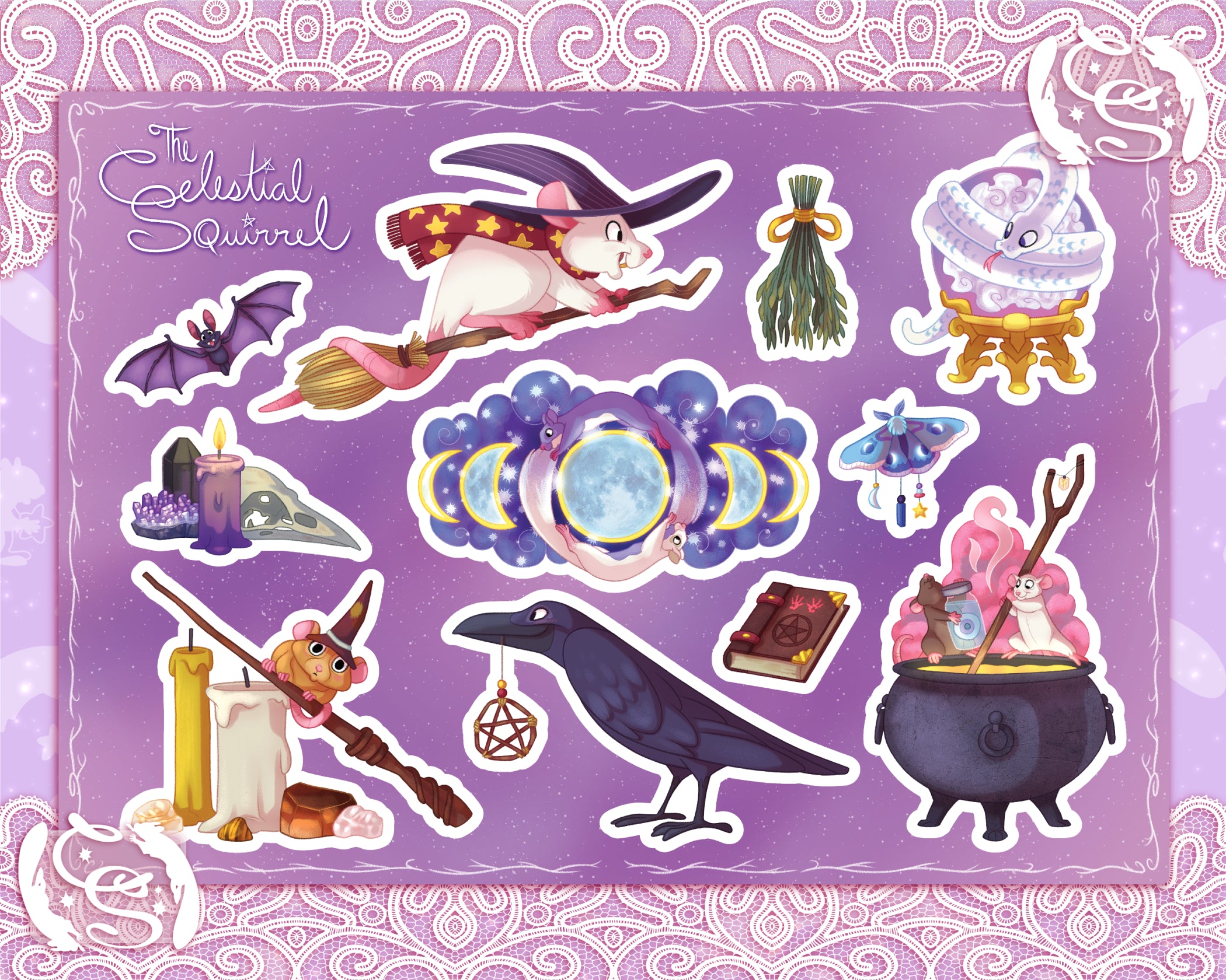 Witch Familiars Vinyl Sticker Sheet