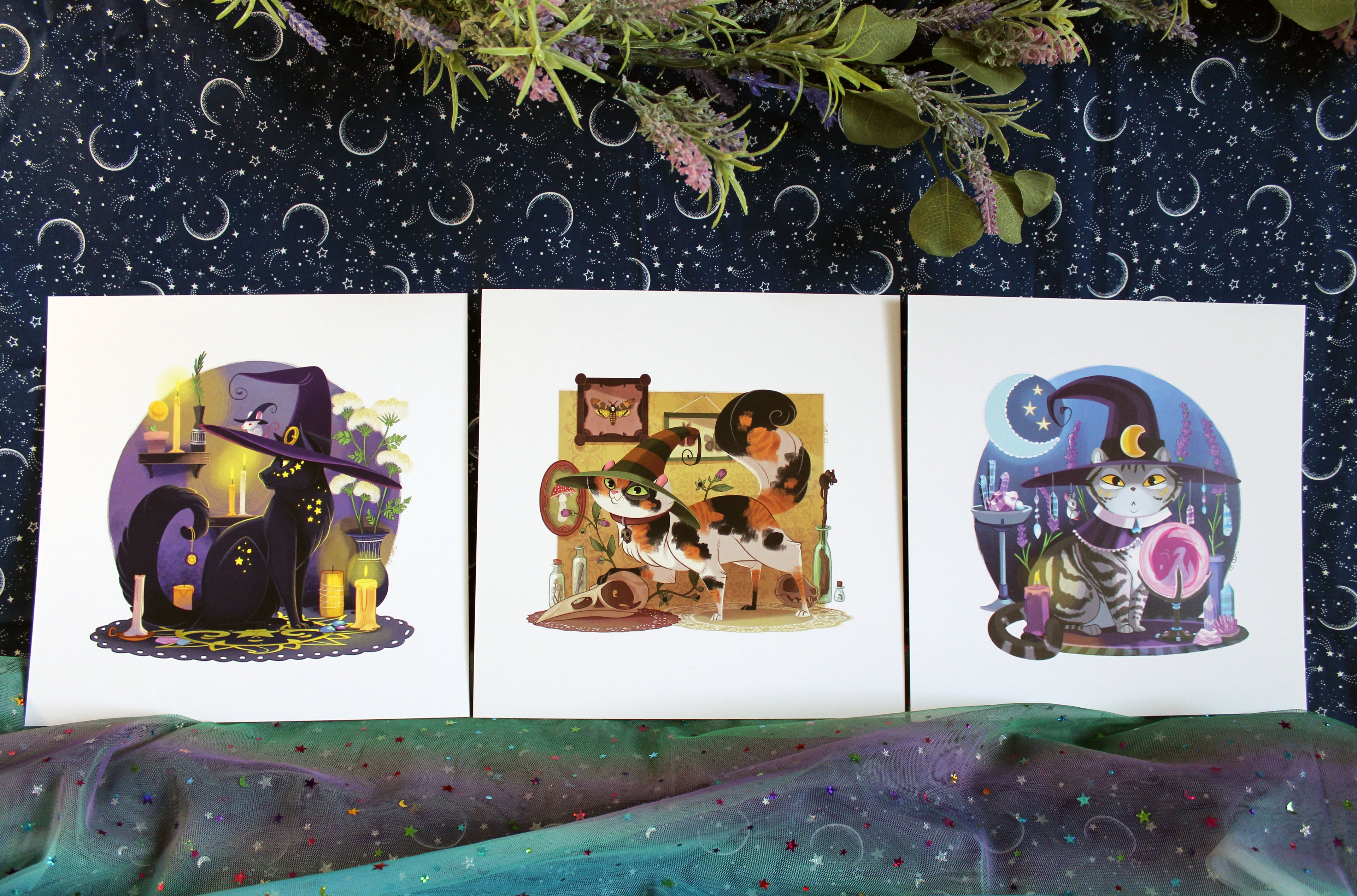 Witch Kitty 8.5x8.5 Art Prints