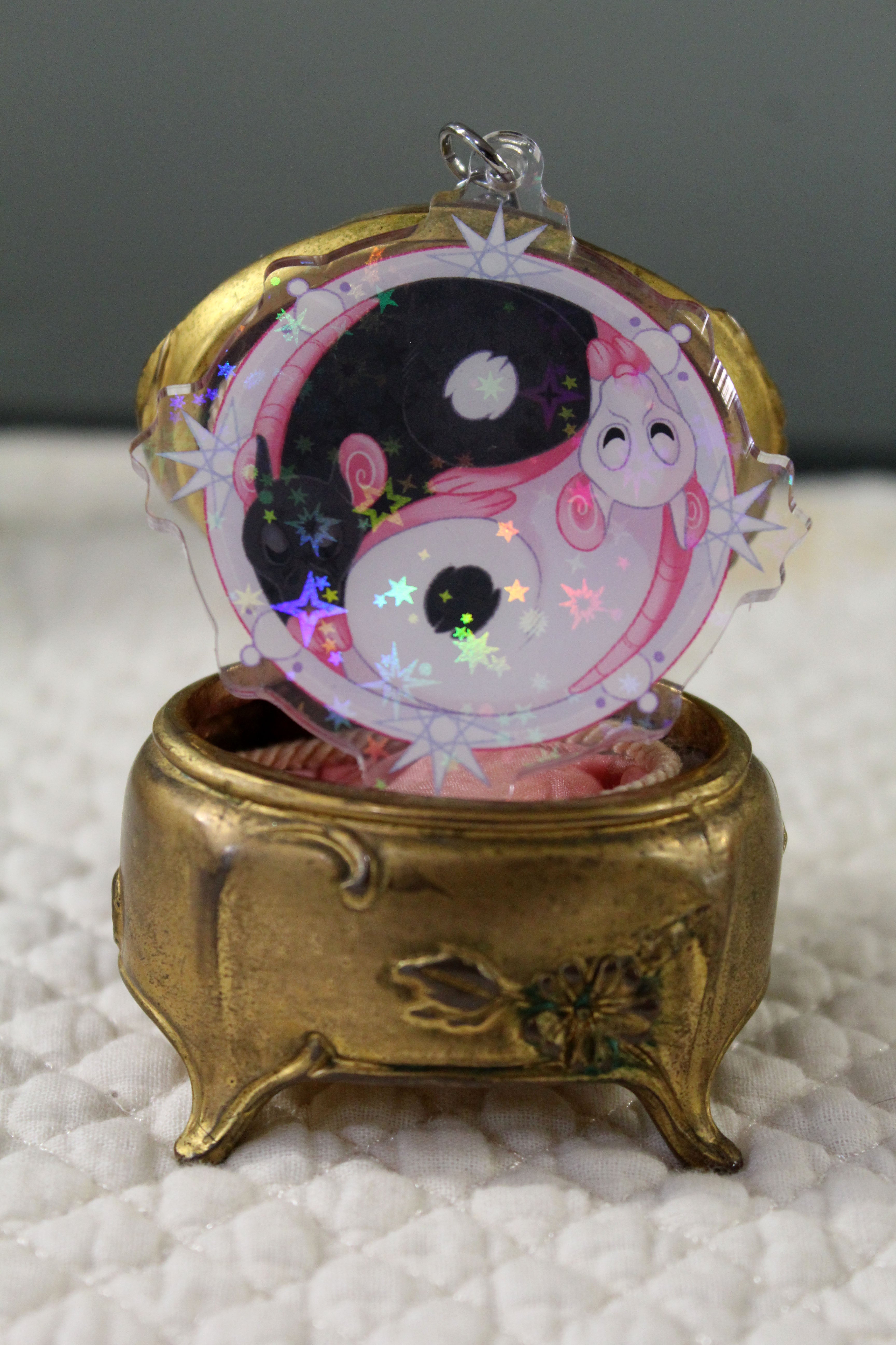 Yin Yang Rats Holographic Double-Sided Acrylic Keycharm