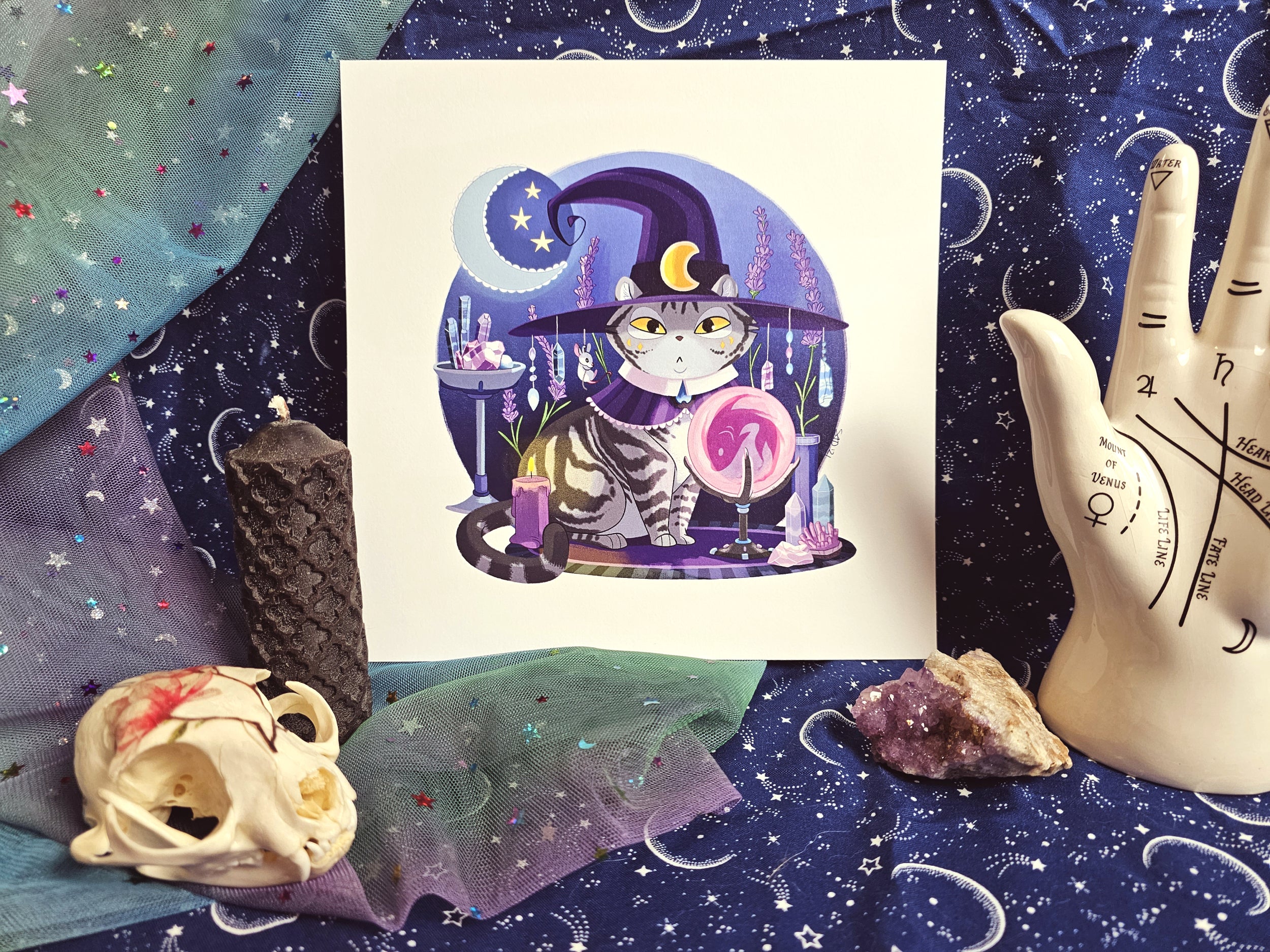 Witch Kitty 8.5x8.5 Art Prints