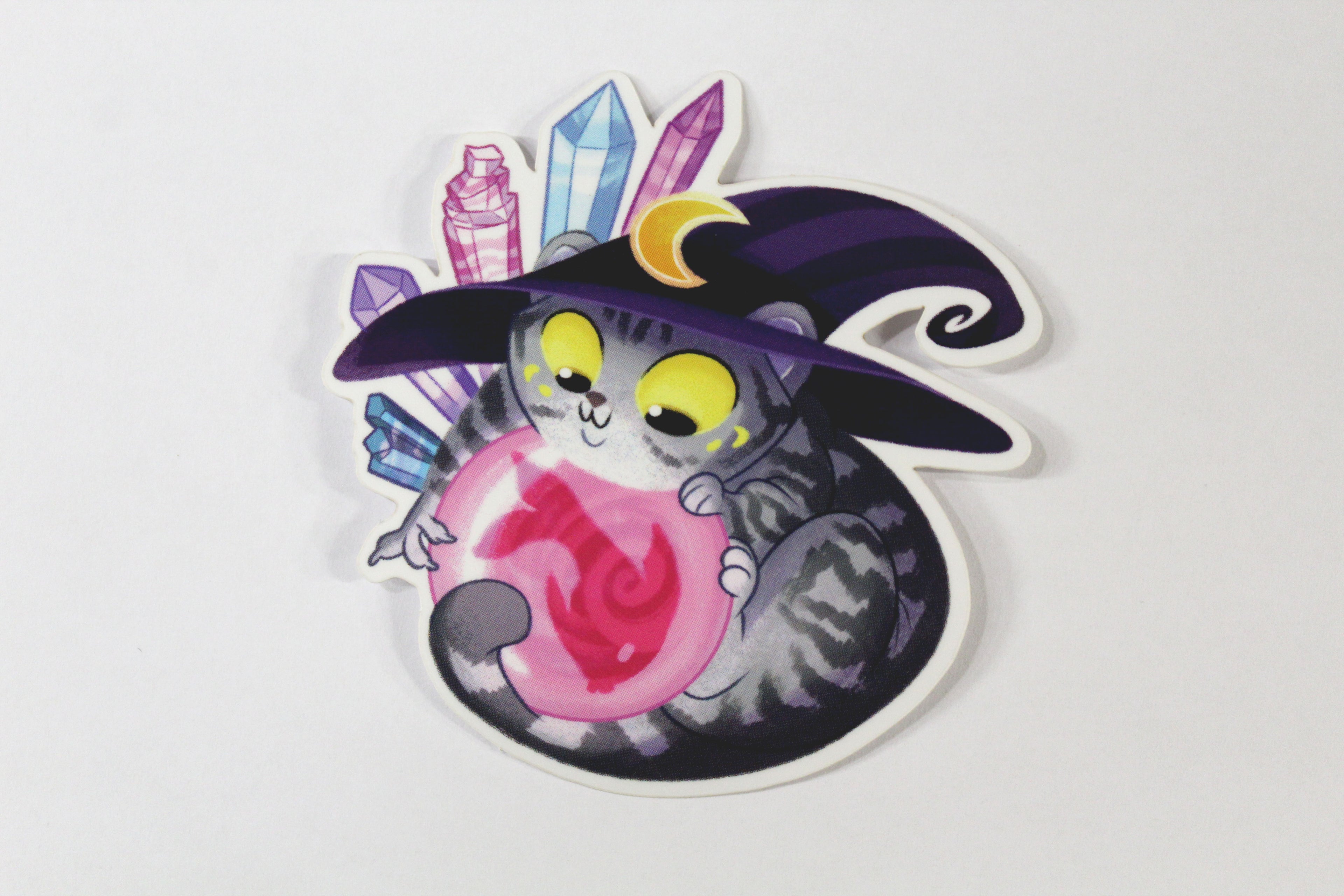 Witch Kitty Glossy Vinyl Sickers