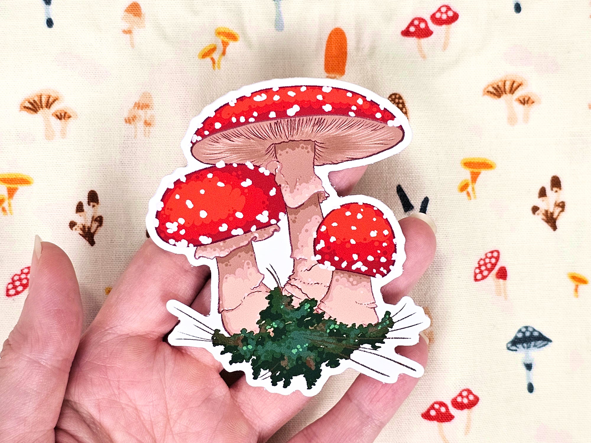 Fly Amanita Mushrooms - Cute Vinyl Sticker