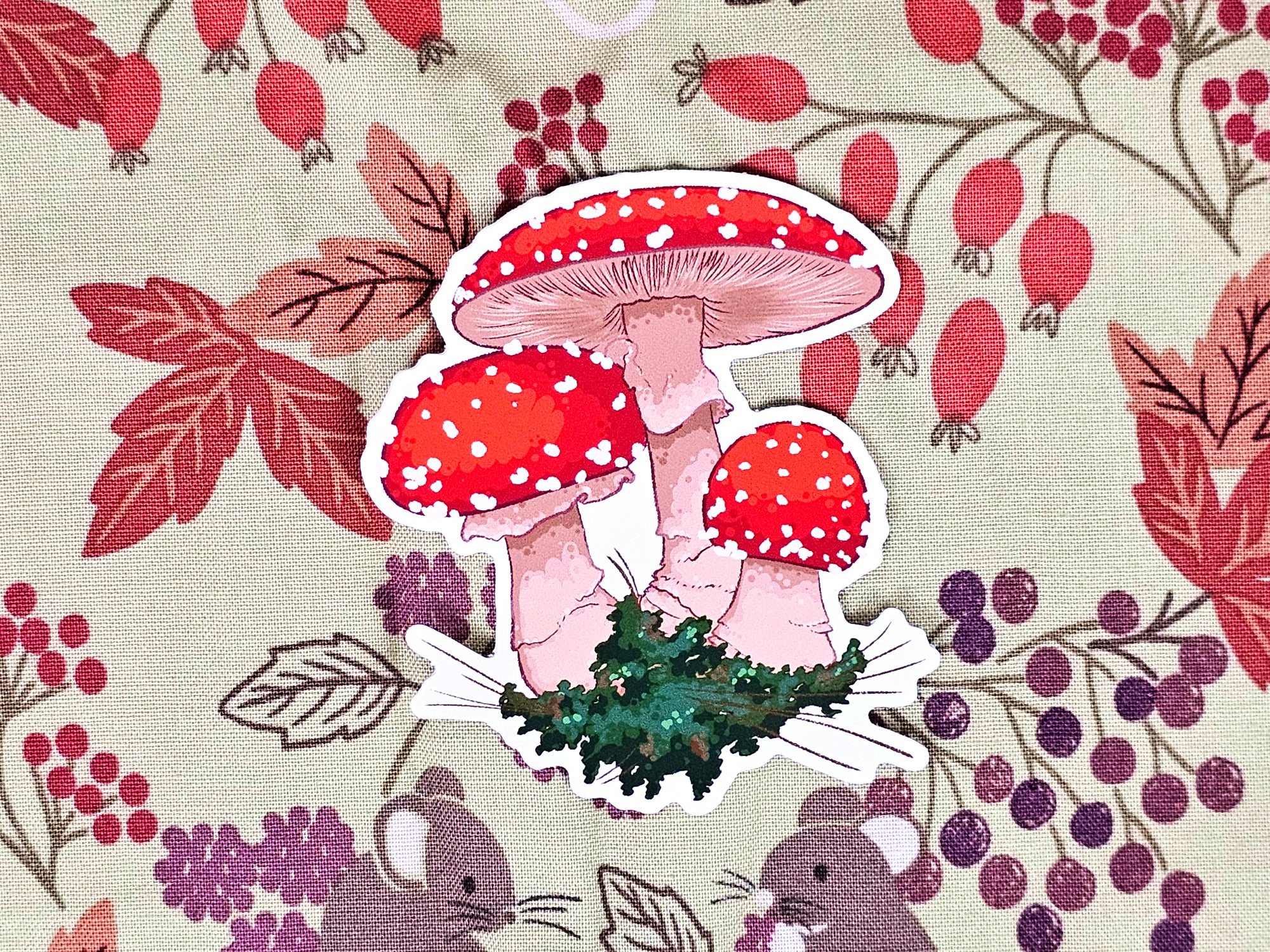 Fly Amanita Mushrooms - Cute Vinyl Sticker