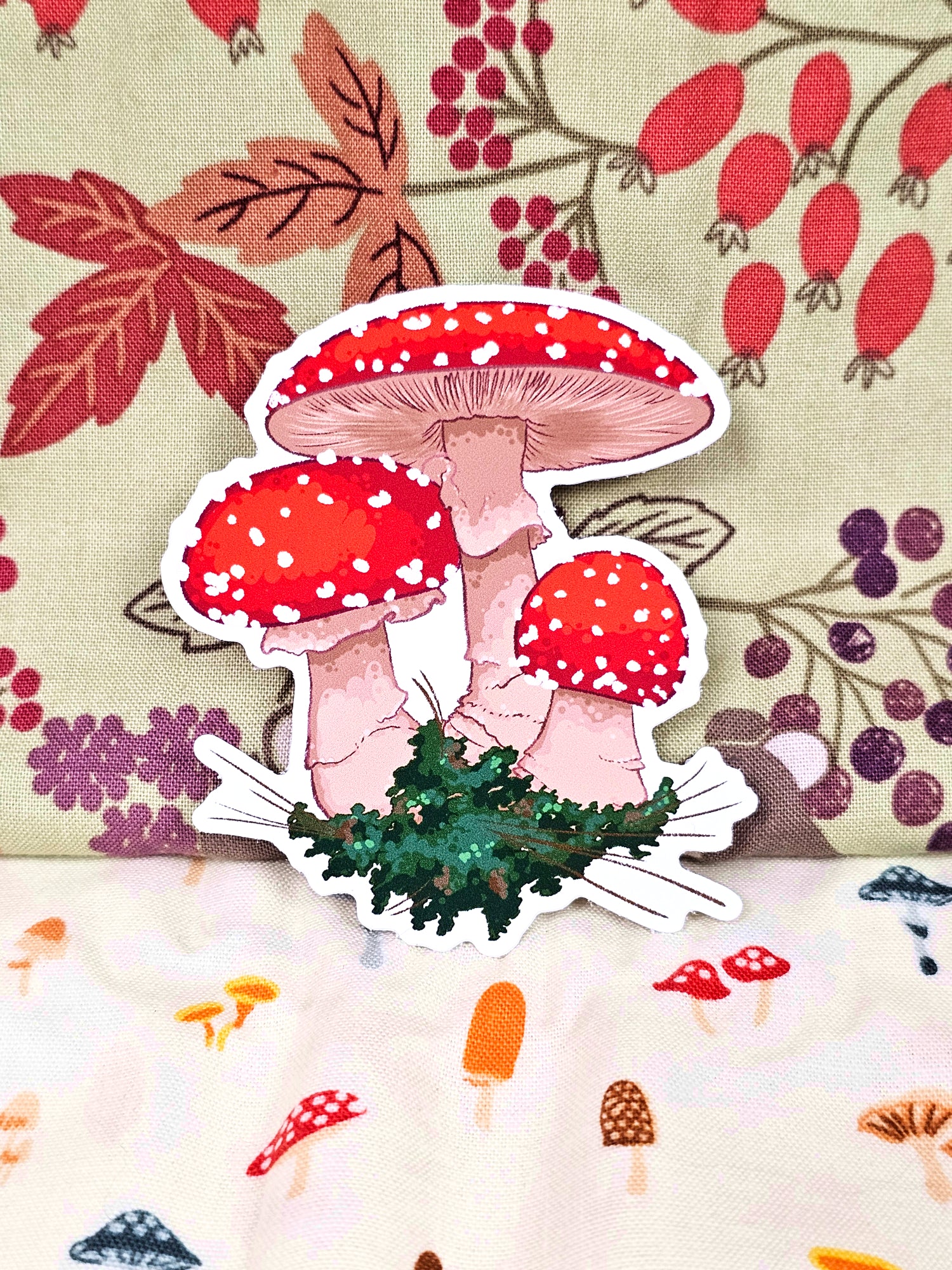 Fly Amanita Mushrooms - Cute Vinyl Sticker