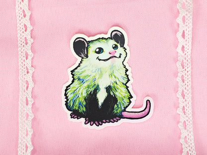 Rainbow Posse - Trio of Cute Opossum Vinyl Stickers - Purple, Green, and Red