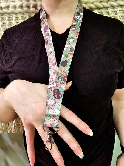 Life with Rats Lanyard - Cute Fancy Rat Badge Holder