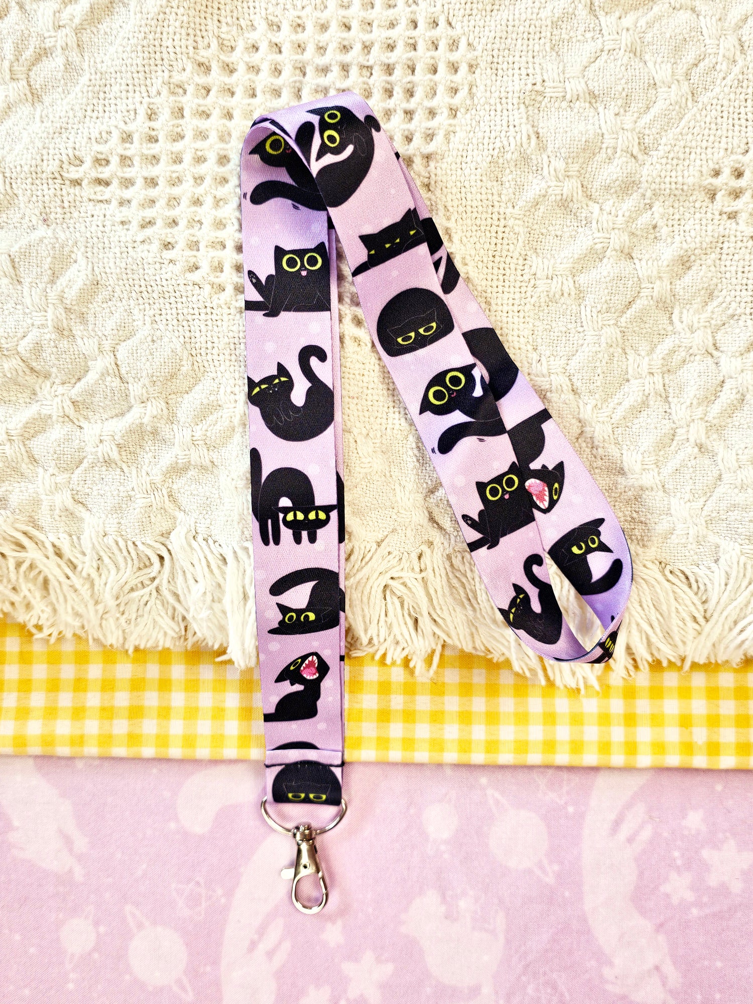 Void Cat Lanyard - Cute Black Cat Badge Holder