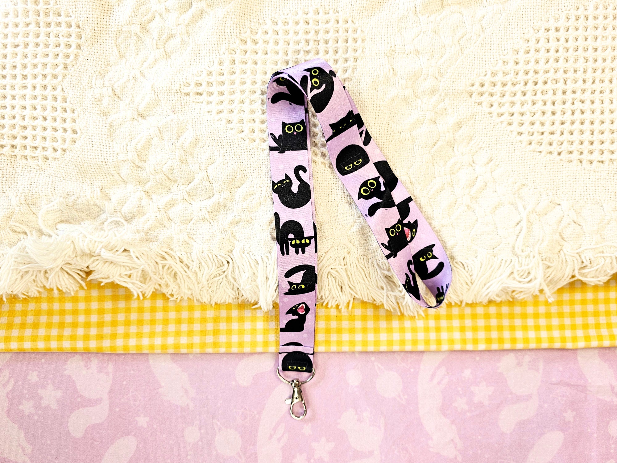 Void Cat Lanyard - Cute Black Cat Badge Holder