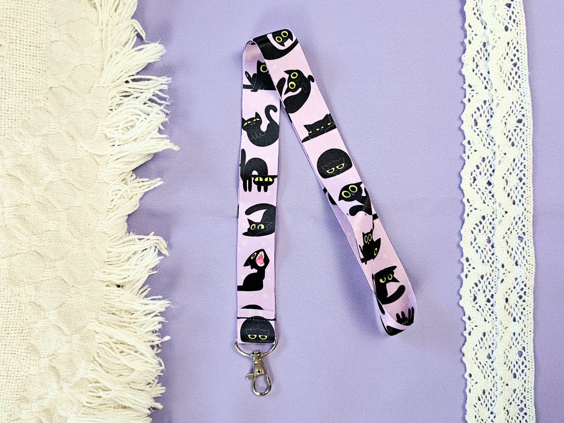 Void Cat Lanyard - Cute Black Cat Badge Holder